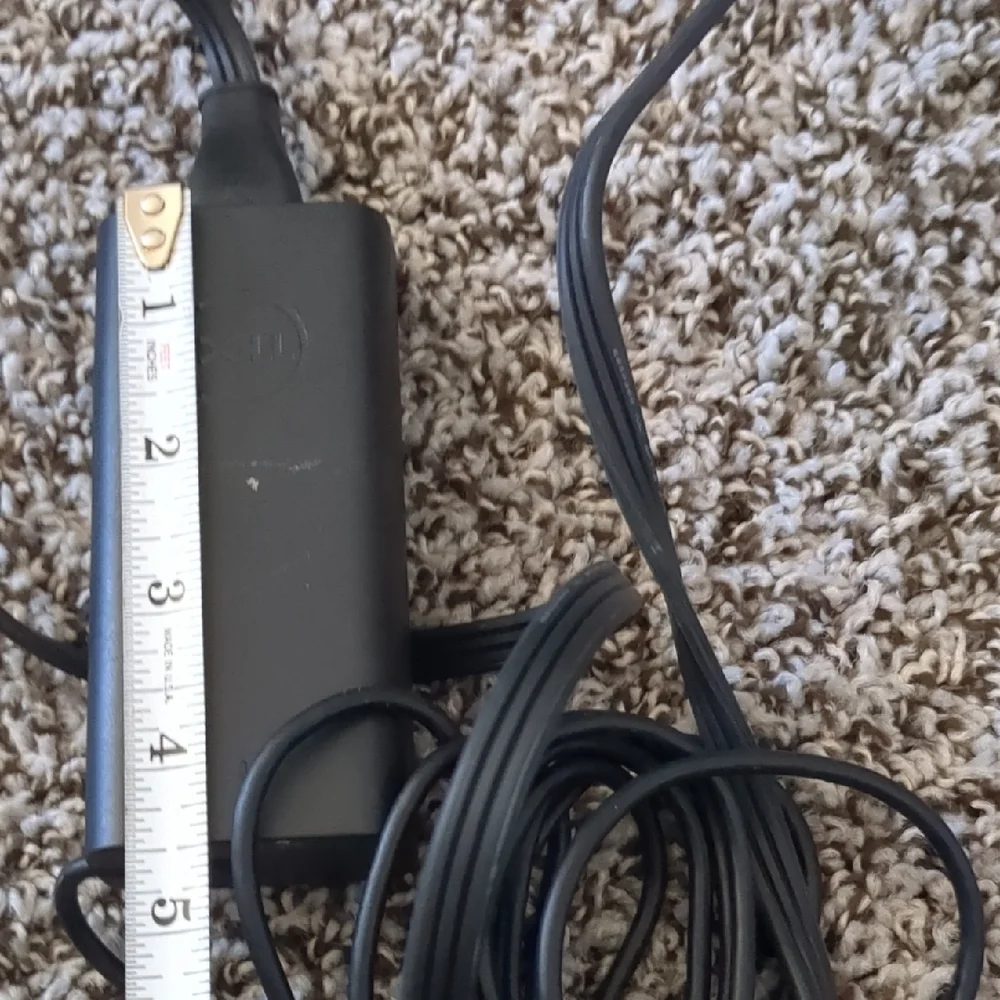 Dell Black Power Adapter with Attached Cable